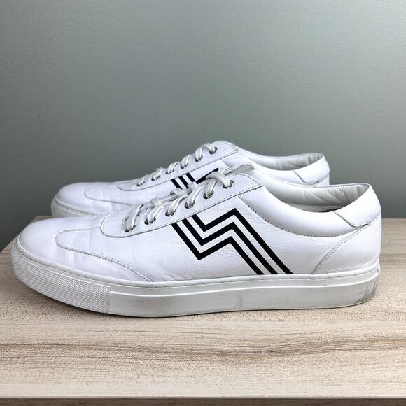 Ralph Lauren Purple Label Savir Calfskin Trainer White Leather Sneaker sz 11.5 - Picture 3 of 15